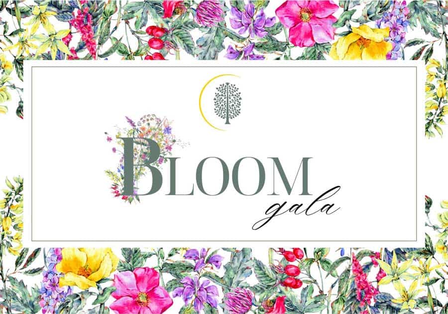 Floral graphic that says Bloom Gala